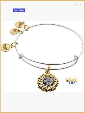 Sunflower Charm Bangle - Expandable Adjustable Fit
